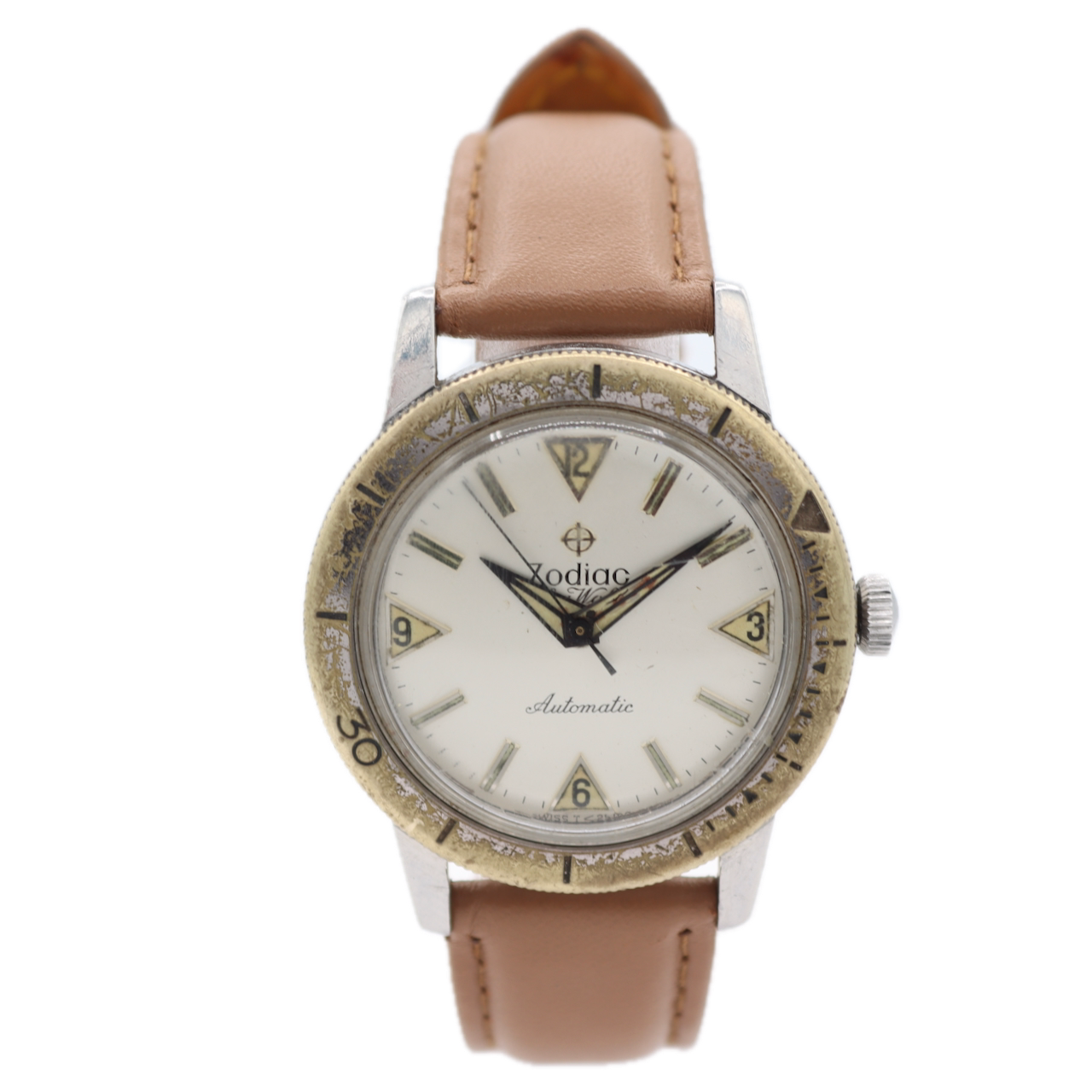 Vintage Zodiac Sea Wolf 17 Jewel Men's Automatic Wristwatch 70-72 Swiss Steel