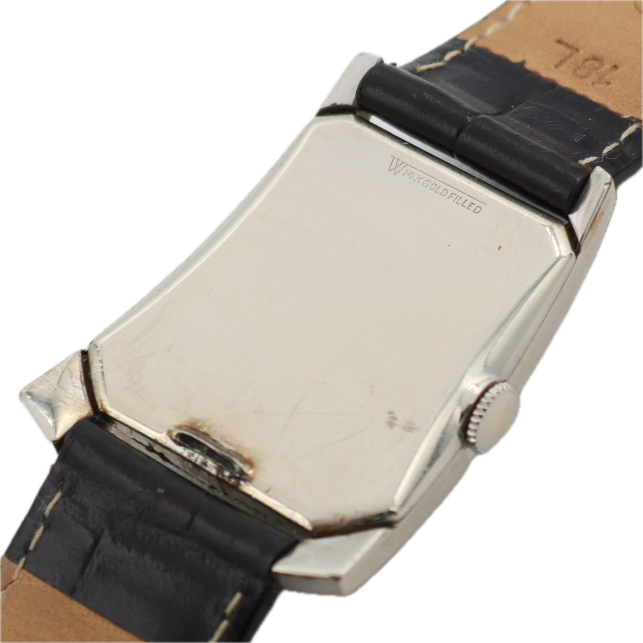 Vintage Lord Elgin 7614-WBB Dunbar Men's Mechanical Wristwatch 718 USA 14k WGF