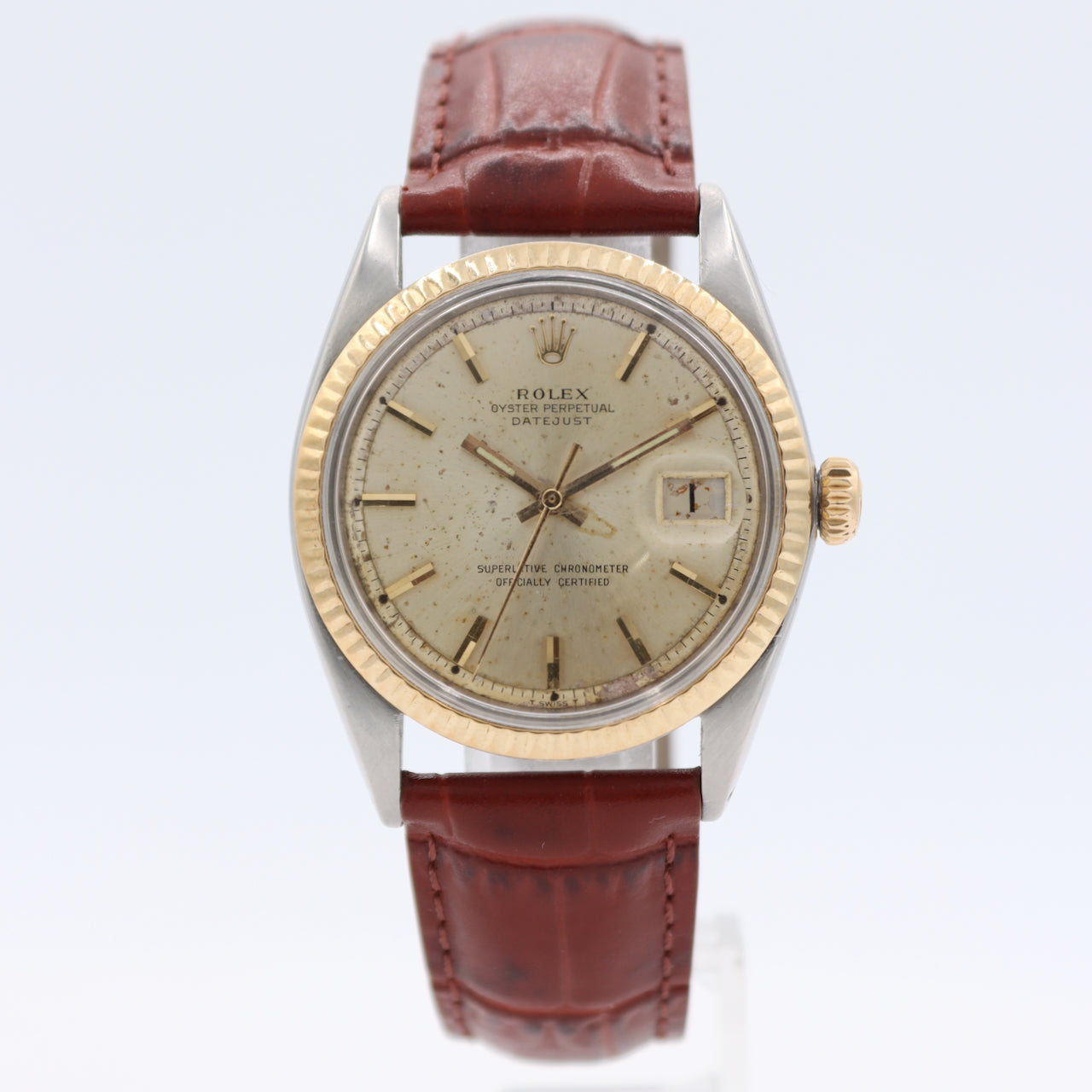 Vintage 1964 Rolex 1601 Datejust Men's Automatic Wristwatch Steel & Gold W/Box