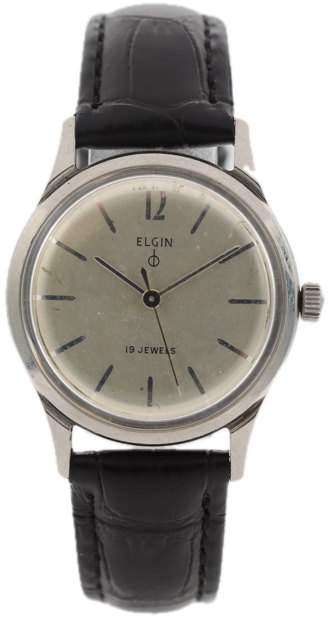 Vintage Elgin Silver Dial Ladies Mechanical Wristwatch Swiss Made Steel