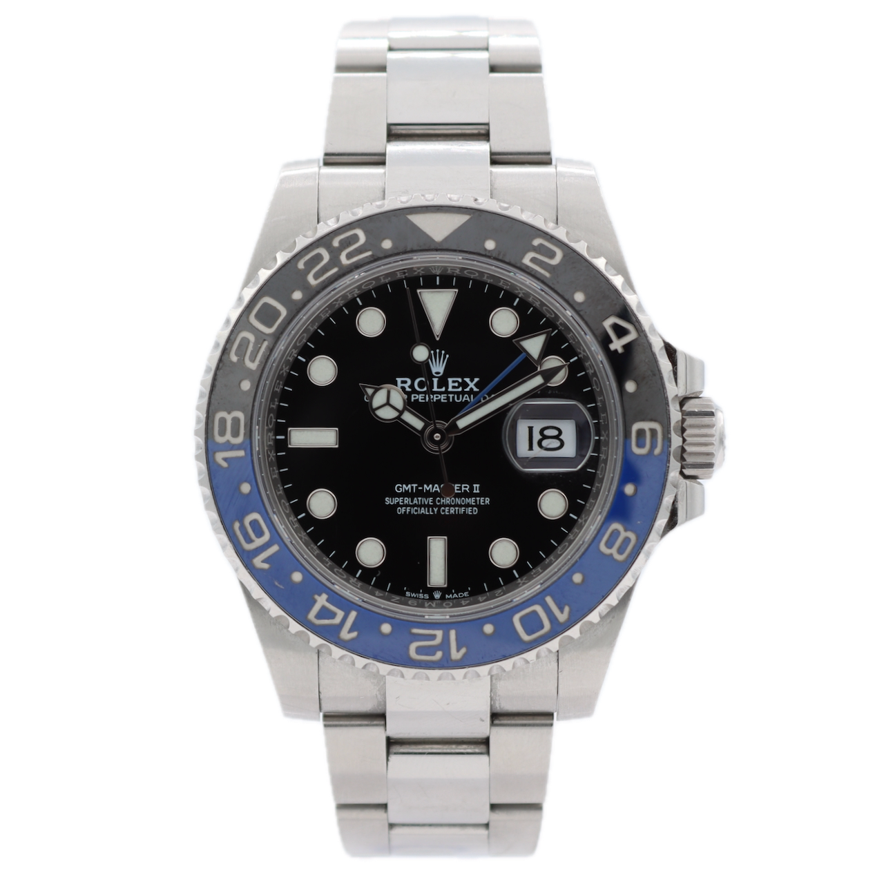 40mm Rolex GMT Master II Men's Automatic Wristwatch 3285 Swiss Steel "Batman"