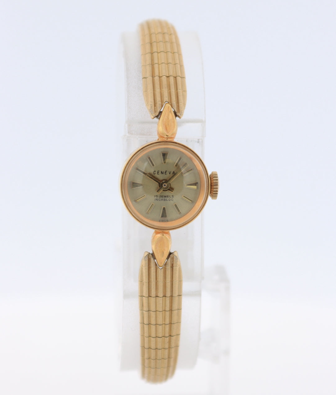 Vintage Geneva 17 Jewel Ladies Mechanical Wristwatch Swiss 10k RGP Running