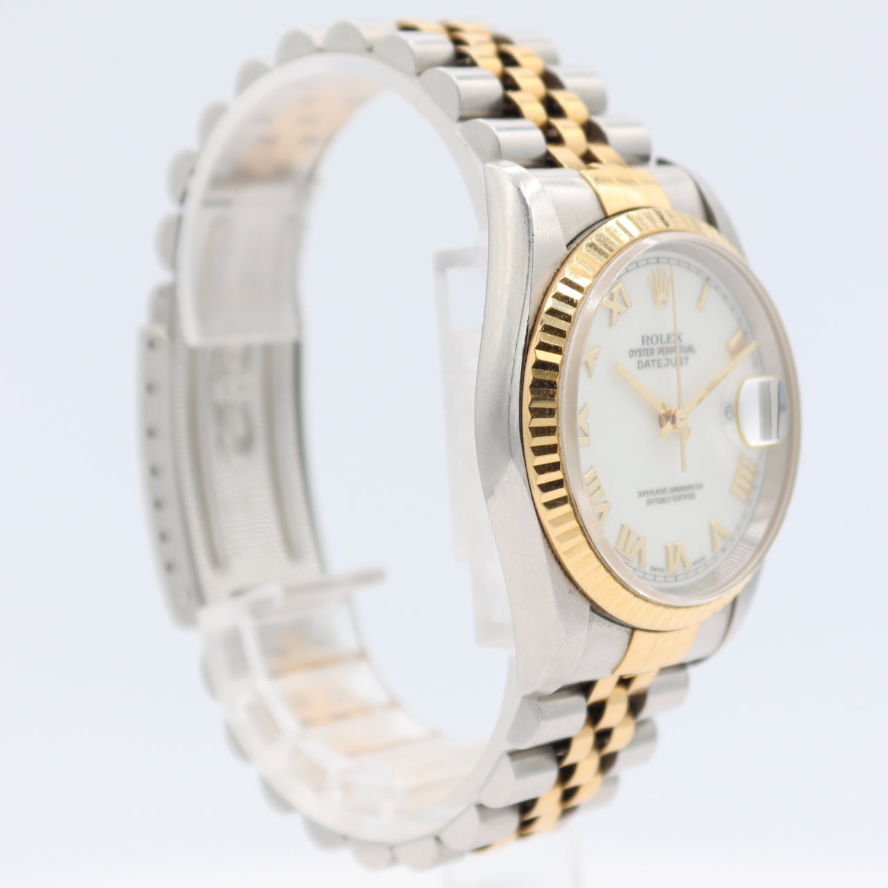 1996 Rolex 16233 Datejust Roman Men's Automatic Wristwatch Steel & GoldFull Set