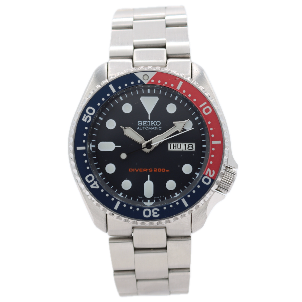 Vintage 42mm Seiko 7526-0020 Pepsi Diver 200M Men's Automatic Wristwatch SKX009