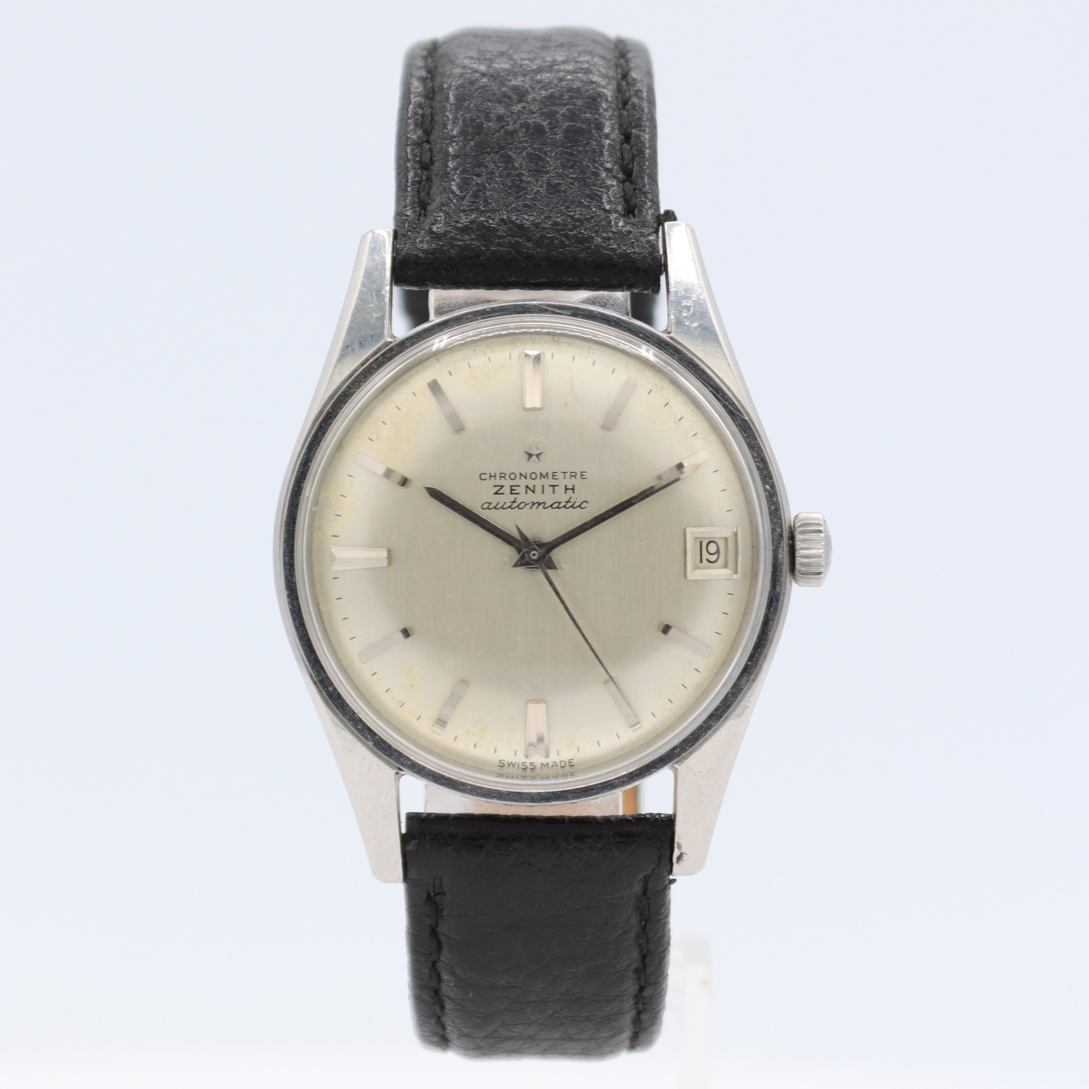 Vintage 35mm Zenith Chronometer Men's Automatic Wristwatch 2532PC Swiss Steel