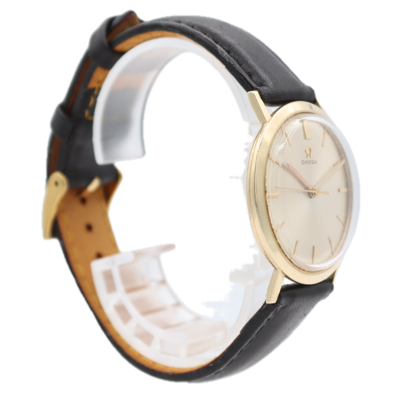 1960 Omega P-6286 Sunburst Men's Mechanical Wristwatch 600 Swiss 14k GF W/ Box