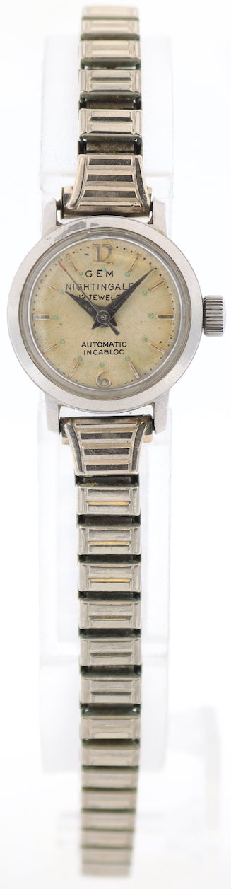 Vintage Gem Nightingale Cocktail Ladies Automatic Wristwatch 1600 Swiss Steel