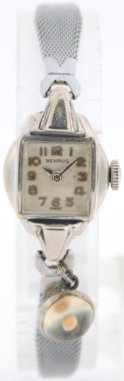 Vintage Benrus Cocktail Charm Ladies Mechanical Wristwatch BM 1 Steel & 10k RGP