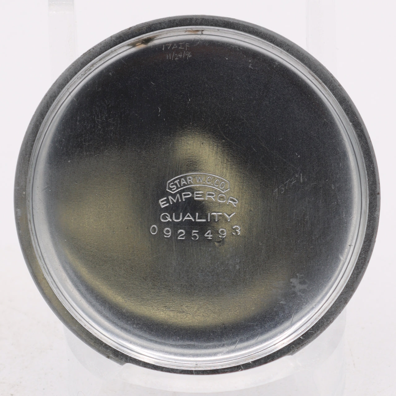 Antique 6s 1911 Elgin Art Deco Mechanical Pocket Watch Pinstripped Chrome Plated