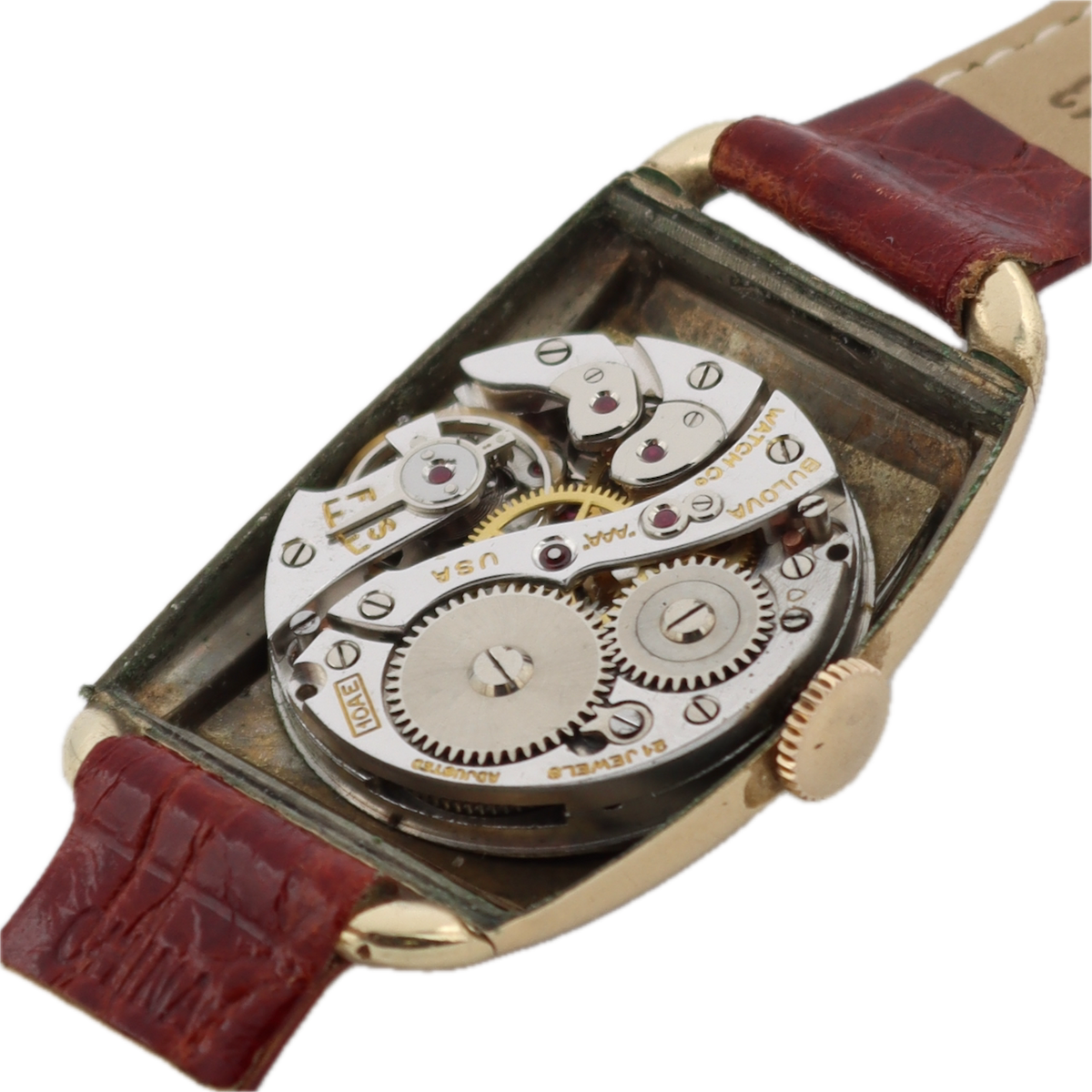 Vintage 25mm Bulova Alden 21 Jewel Men's Mechanical Wristwatch 10AE 10k RGP Runs
