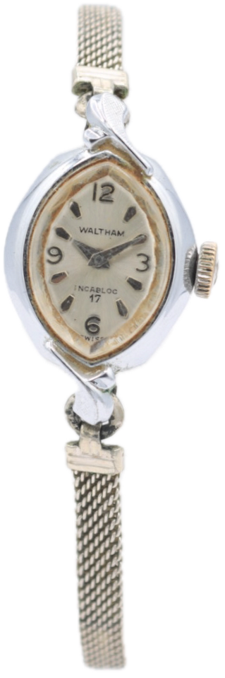 Vintage Waltham Sunburst Cocktail Ladies Mechanical Wristwatch 69-21 Swiss