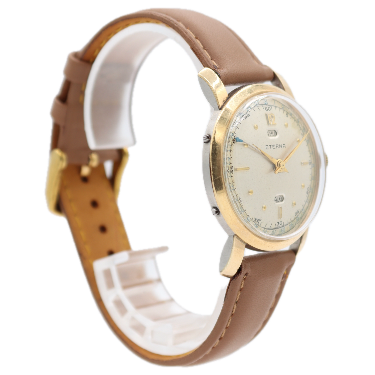 Vintage Eterna Triple Date Men's Mechanical Wristwatch Swiss 10k GF Serviced