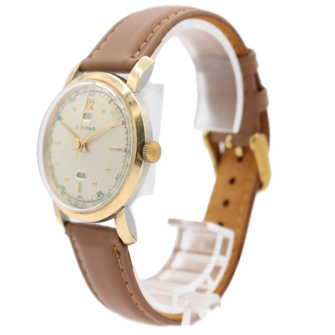 Vintage Eterna Triple Date Men's Mechanical Wristwatch Swiss 10k GF Serviced