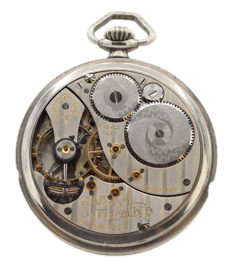 Antique 12s Elgin G.M. Wheeler 17 Jewel Mechanical Pocket Watch 347 NickelUSA