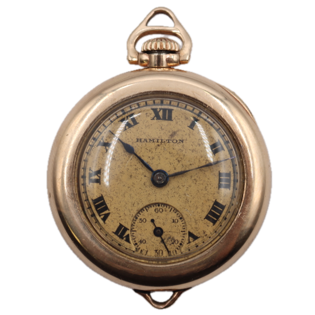 Antique 6/0s 1920 Hamilton Roman Mechanical Pocket Watch 986 25 Year GF USA