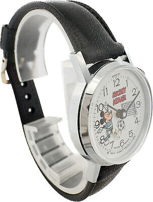 Vintage Bradley Mickey Mouse Soccer Children's Mechanical Wristwatch Swiss w Box