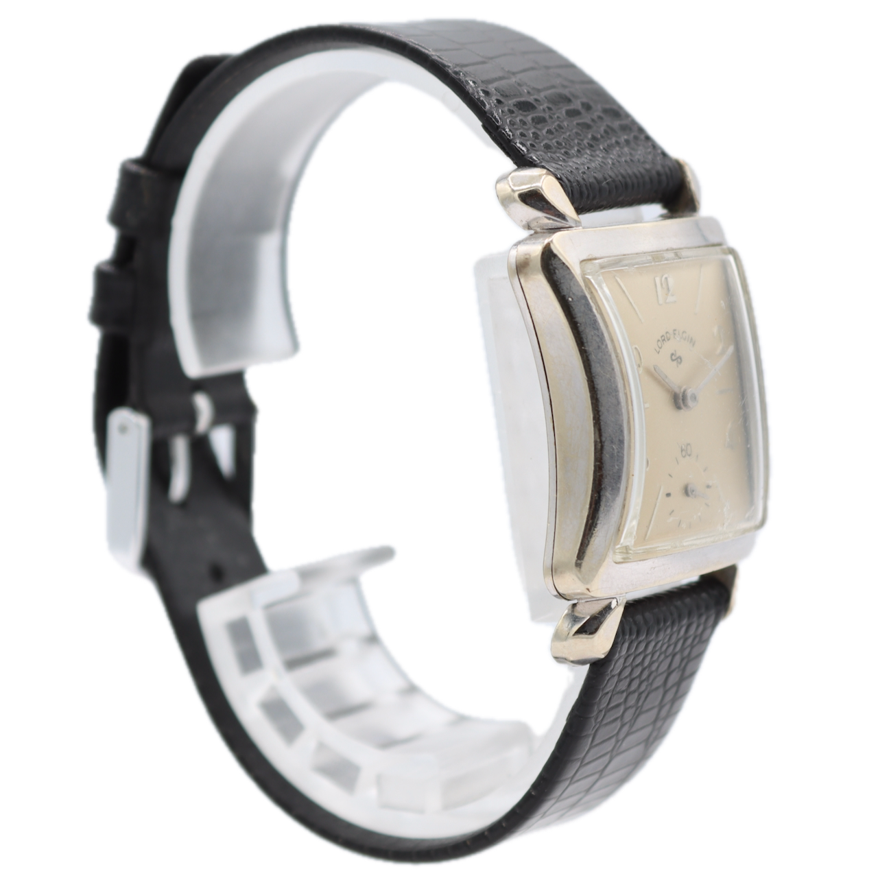 Vintage 25mm 1951 Lord Elgin 4621H Men's Mechanical Wristwatch 670 USA 14k WGF