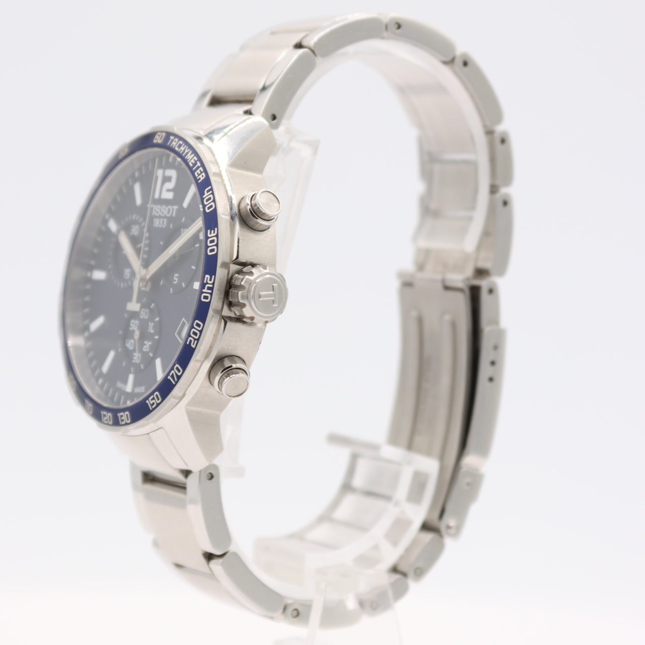 42mm Tissot Quickster Blue Men's Quartz Chronograph Wristwatch Steel With Box