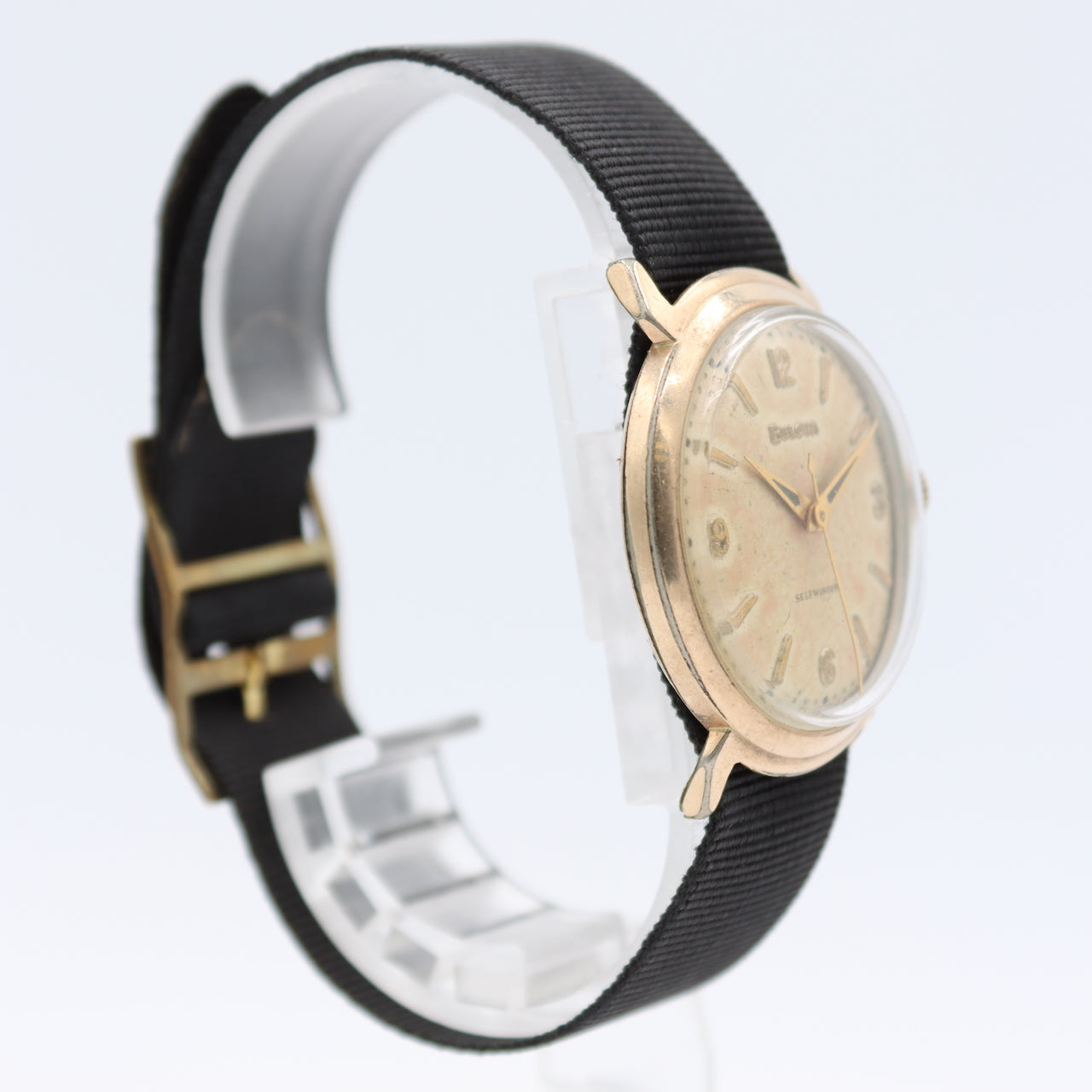 Vintage 1962 Bulova Linen Dial Men's Automatic Wristwatch 11 AFAC Swiss 10k RGP