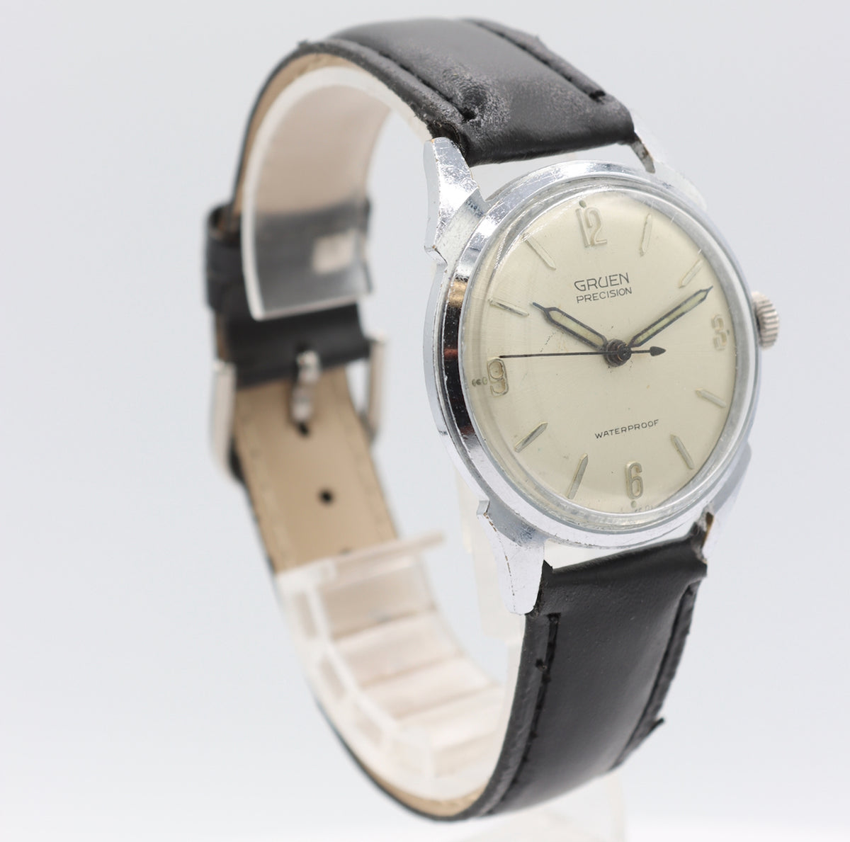 Vintage 33mm Gruen Men's Mechanical Wristwatch N510SS Swiss Base Metal
