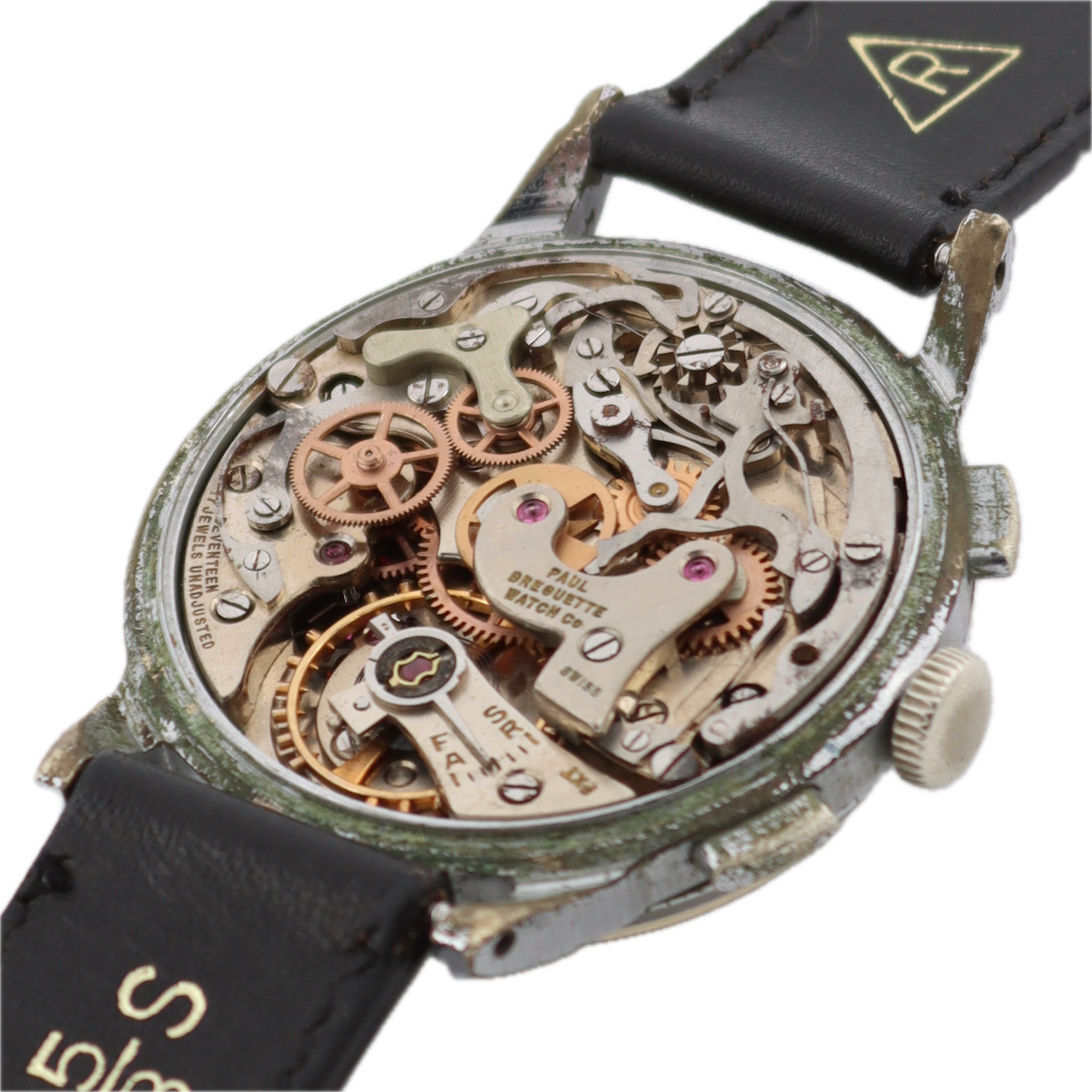 Vintage 34mm Paul Breguette Pilot Men's Chronograph Wristwatch 314 Swiss Steel