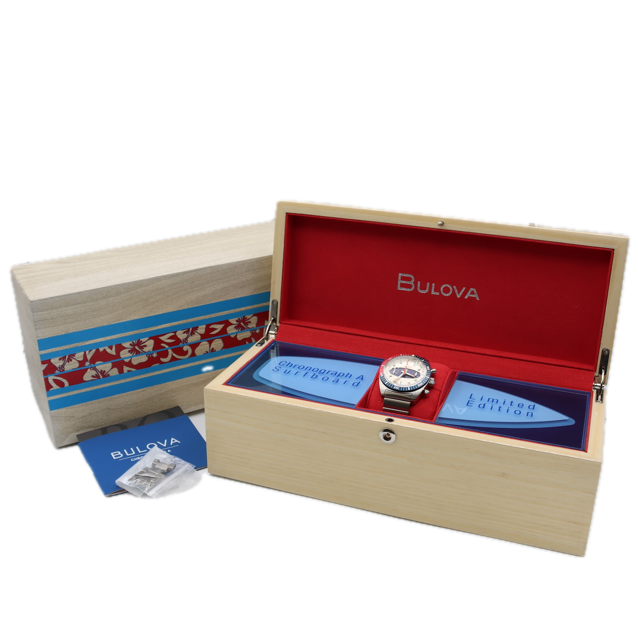 2020 Bulova 98A251 Surfboard Men's Chronograph Wristwatch Swiss Steel With Box