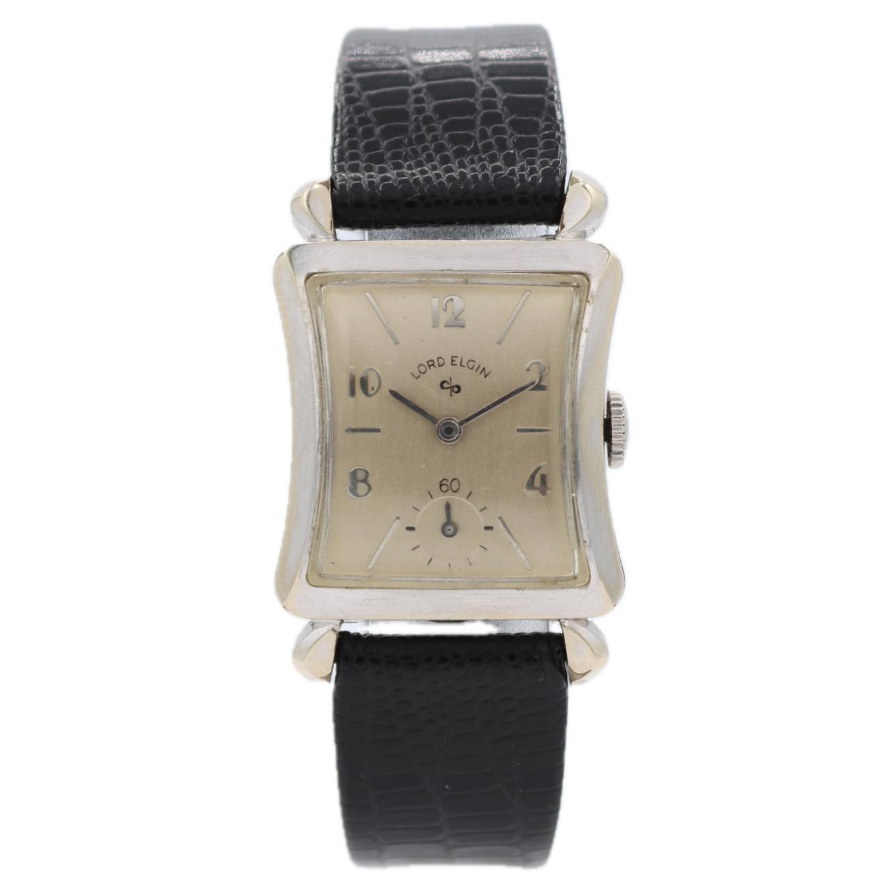 Vintage 25mm 1951 Lord Elgin 4621H Men's Mechanical Wristwatch 670 USA 14k WGF