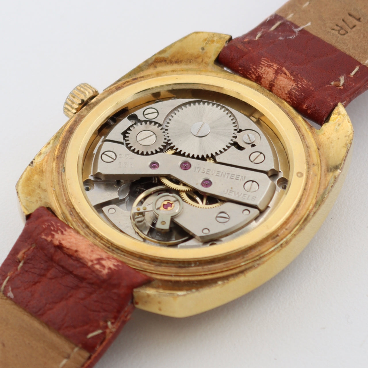 Vintage Vulcain Gold Sunburst Men's Automatic Wristwatch Savoie P75A Gold Tone