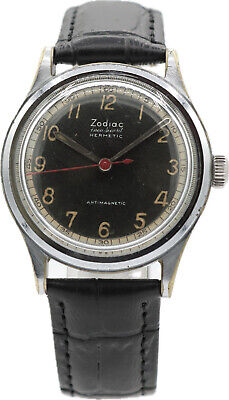 Vintage 34mm Zodiac Hermetic Men's Mechanical Wristwatch Swiss Made Serviced