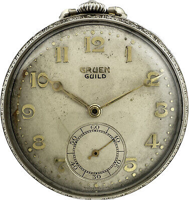 Antique Gruen Guild Manual Pocket Watch 754 for Champion Spark Plug Natchawee