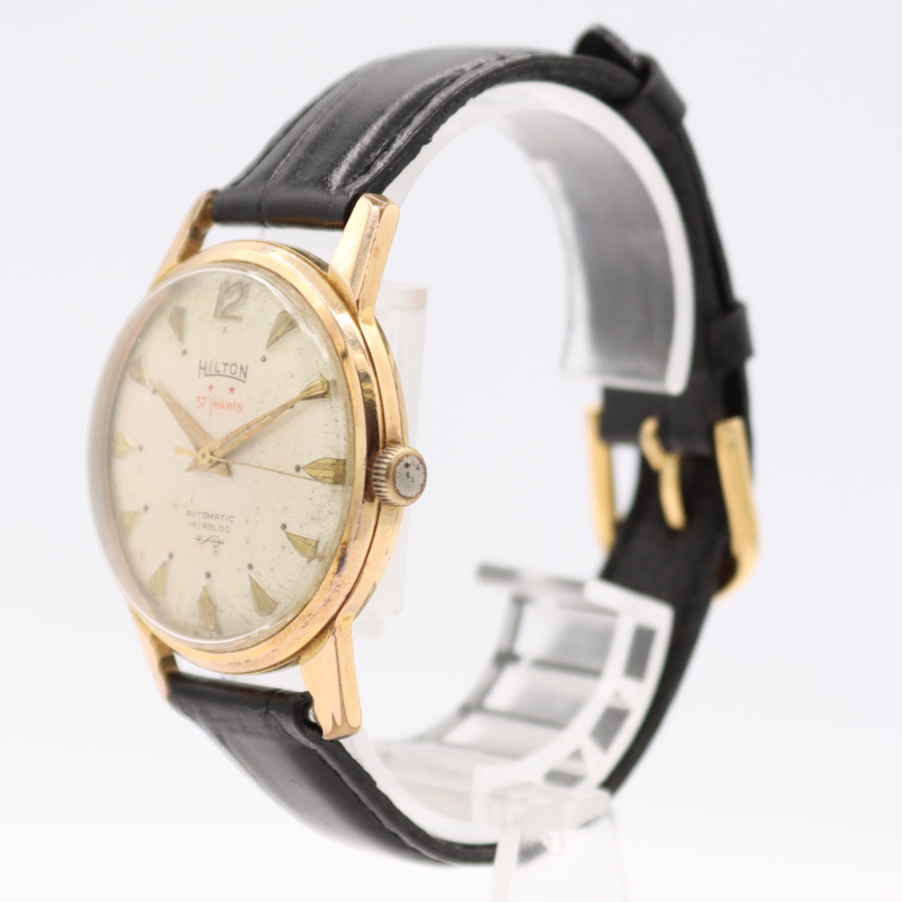 Vintage 35mm Hilton Men's Automatic Wristwatch Felsa 4000 Swiss Gold FIlled