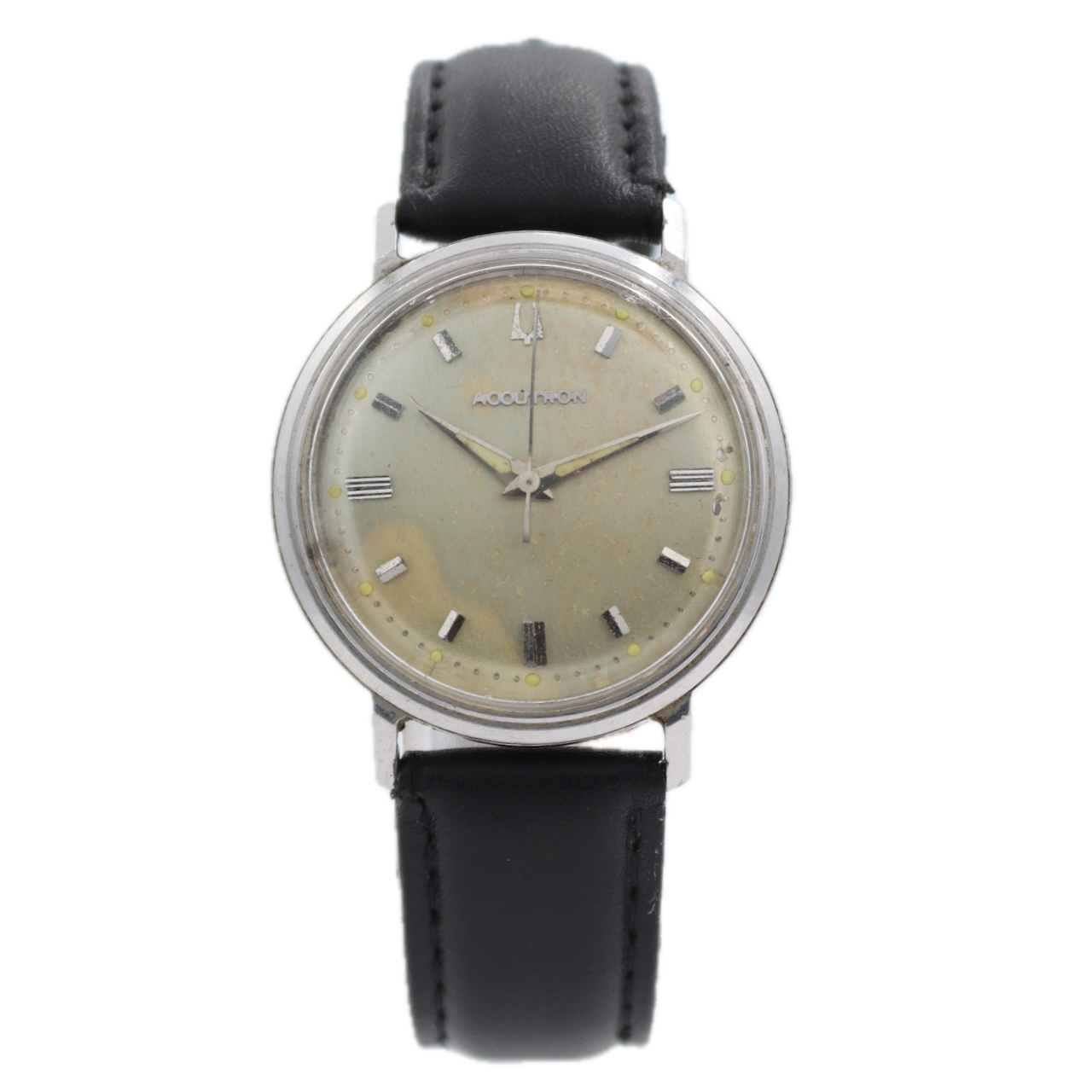 Vintage 34mm Accutron 2737 Men's Tuning Fork Wristwatch 214 USA Stainless Steel