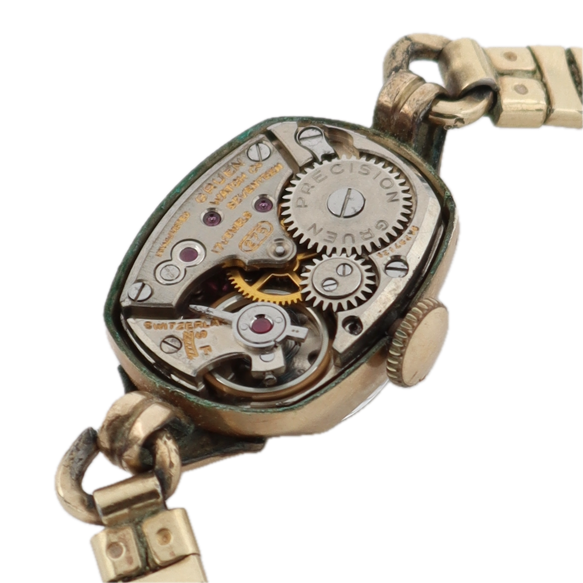 Vintage 14mm Gruen 275617 Precision 17j Ladies Mechanical Wristwatch 275 10k GF