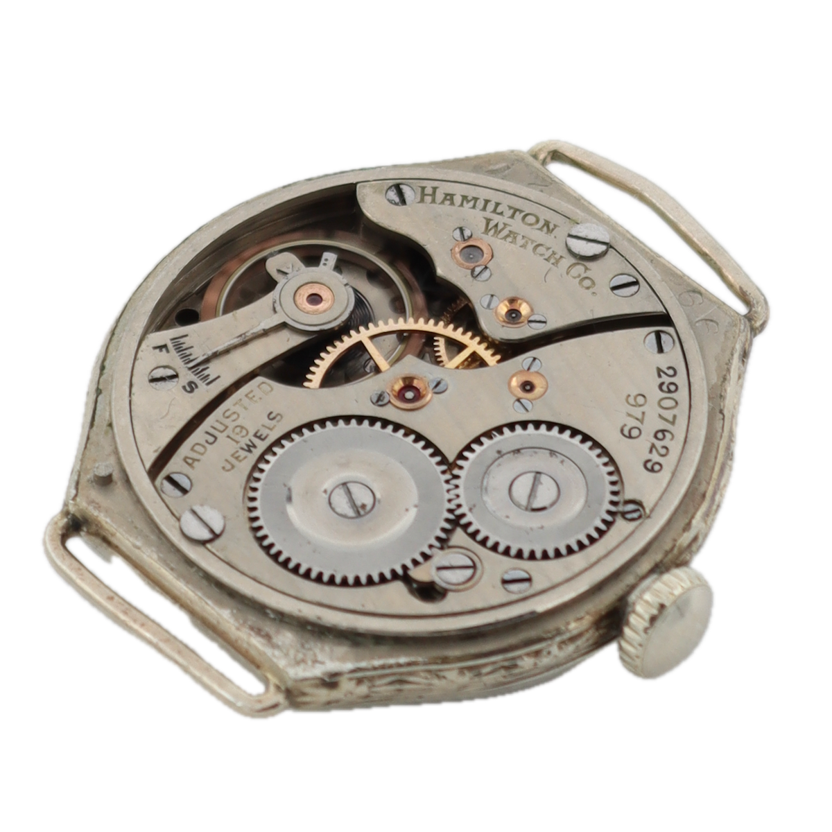 Vintage Hamilton Art Deco Ladies Mechanical Wristwatch 979 USA 14k White GF