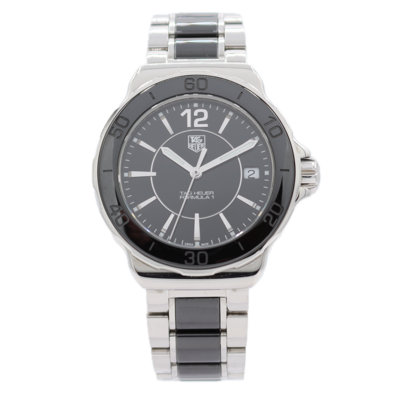 37mm Tag Heuer Formula 1 Ladies Quartz Wristwatch Steel & Ceramic With Box