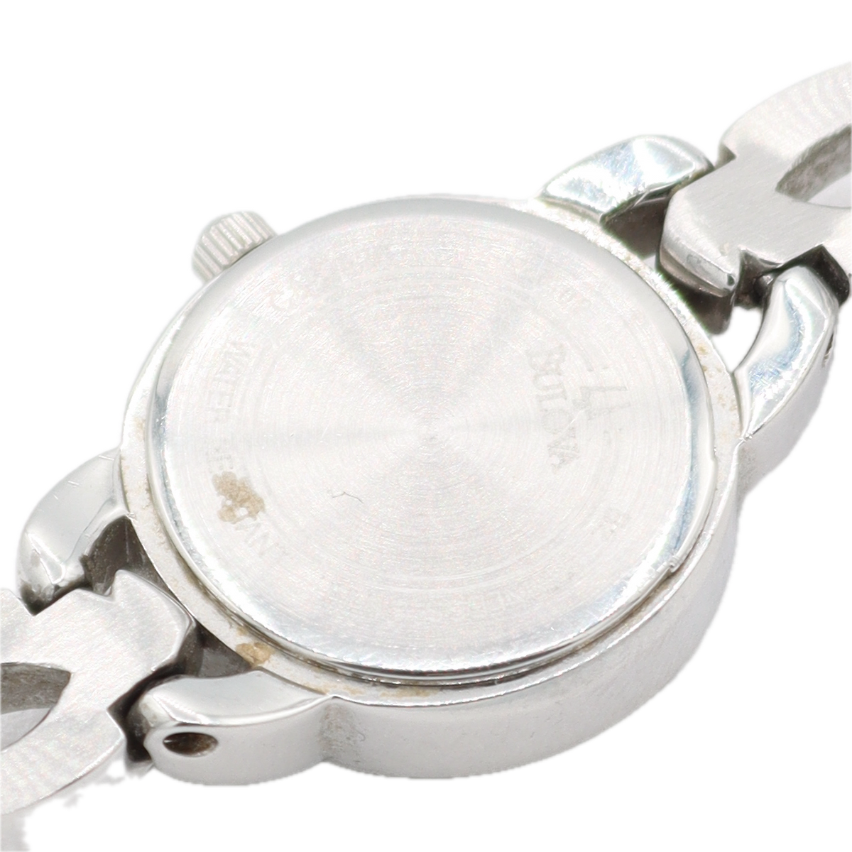 Bulova Diamond Bezel Ladies Quartz Wristwatch 6491 Hong Kong Stainless Steel