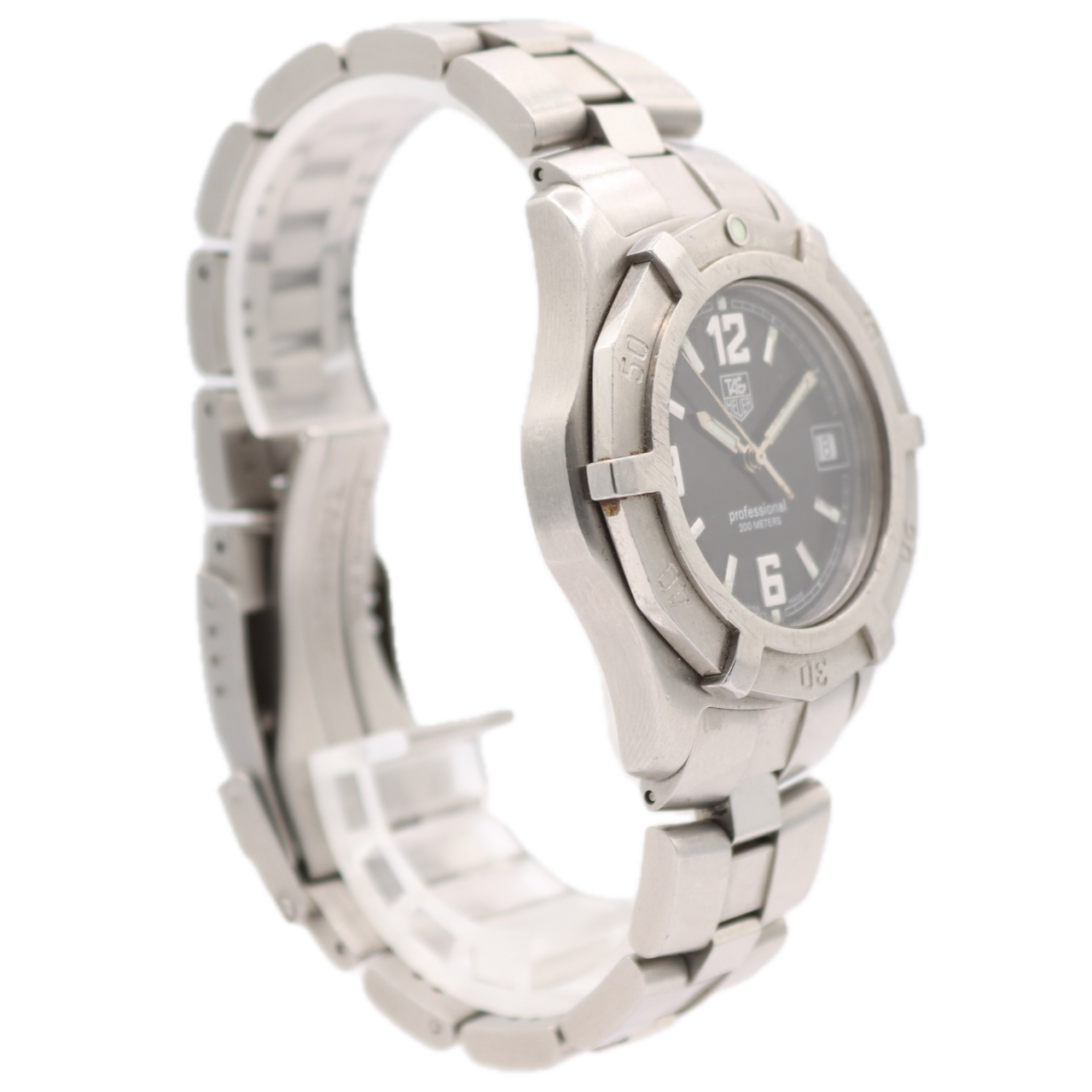 37.5mm TAG Heuer WN-1110 Professional 2000 Men's Quartz Wristwatch Steel Date