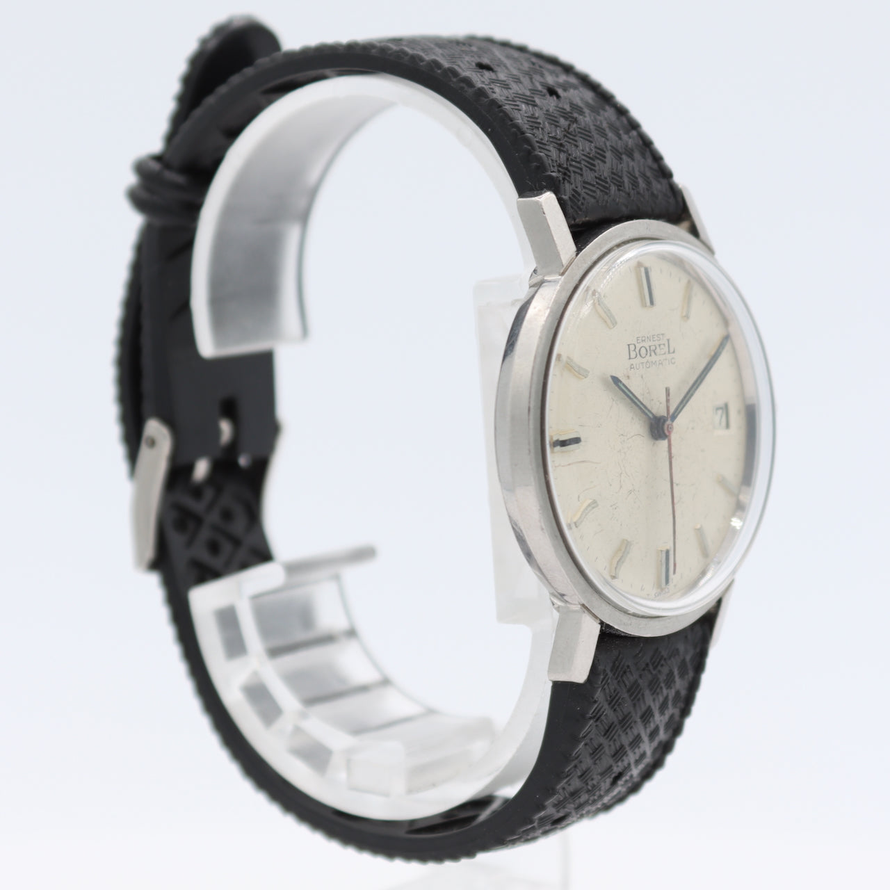 Vintage 34mm Ernest Borel Classy Date Men's Automatic Wristwatch Swiss Steel