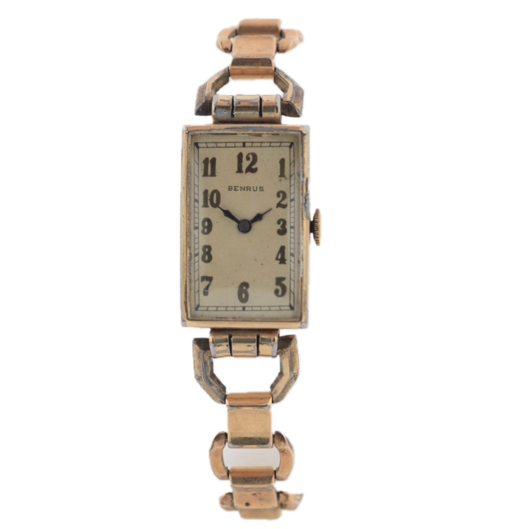 Vintage Benrus Rectangular Ladies Mechanical Wristwatch S11 Swiss 10k GF