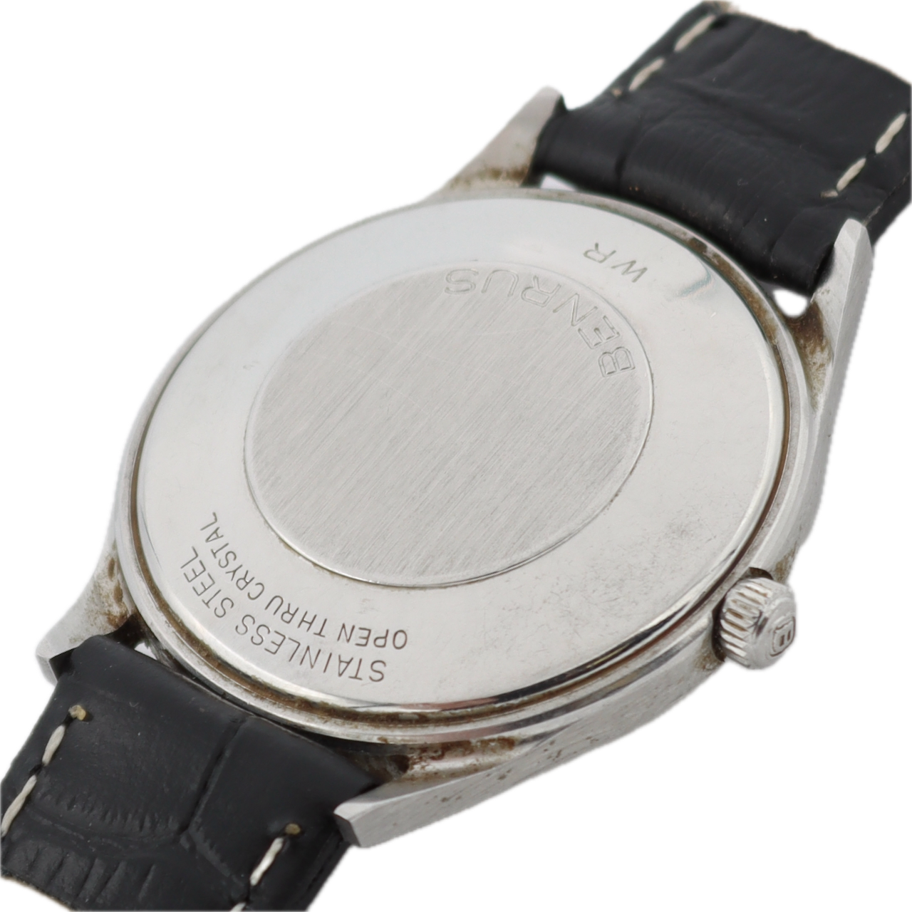 Vintage 32mm Benrus 7001 Sunburst Men's Automatic Wristwatch Swiss Steel 3 Star