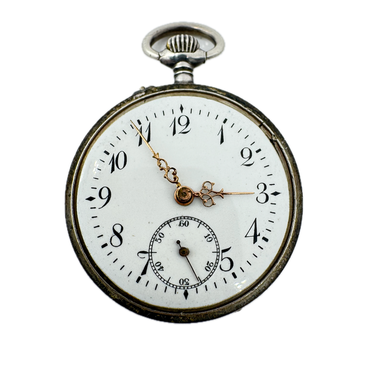 Antique Unbranded Mechanical Pin Set Pocket Watch Sterling Silver Swiss Made