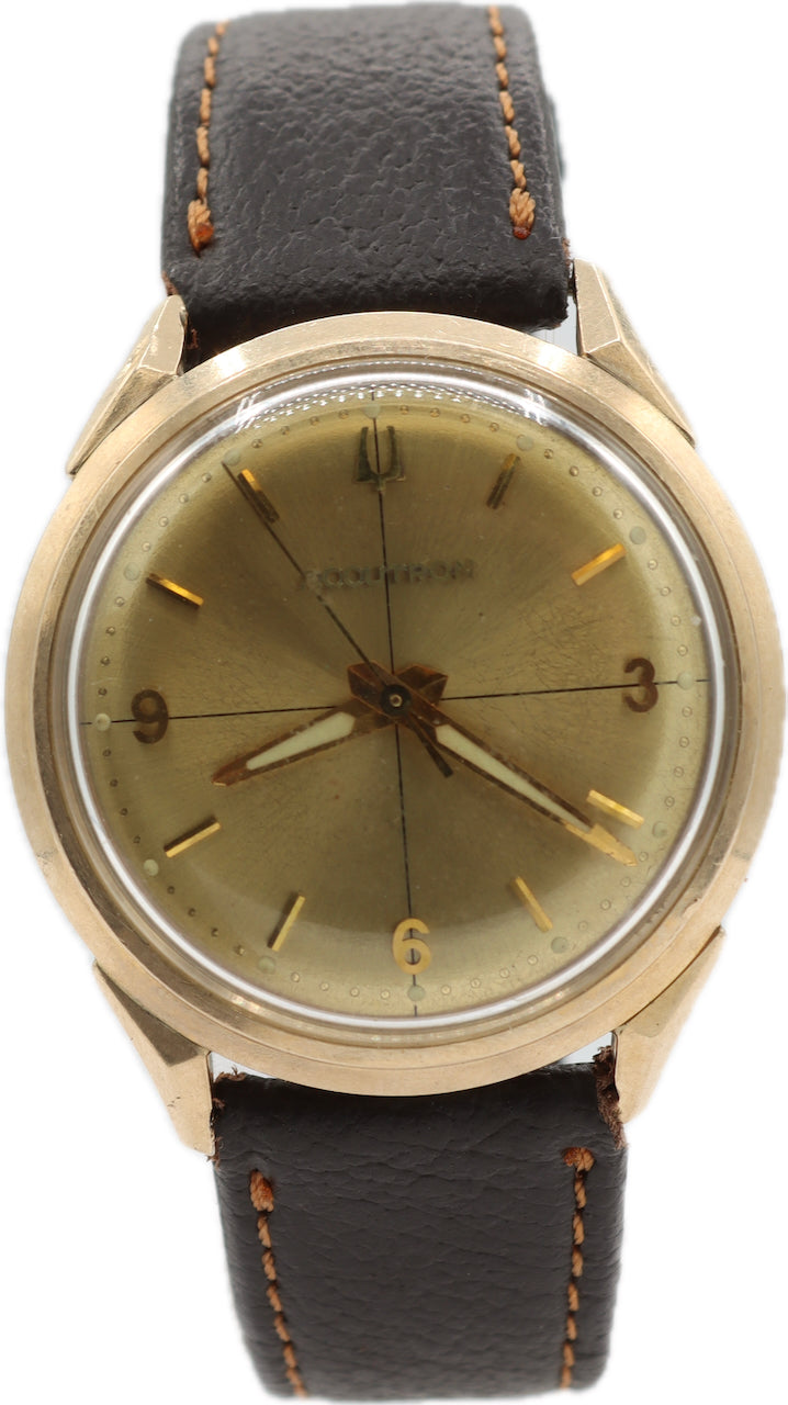 Vintage 34mm 1967 Accutron Men's Tuning Fork Wristwatch 214 USA Gold Filled