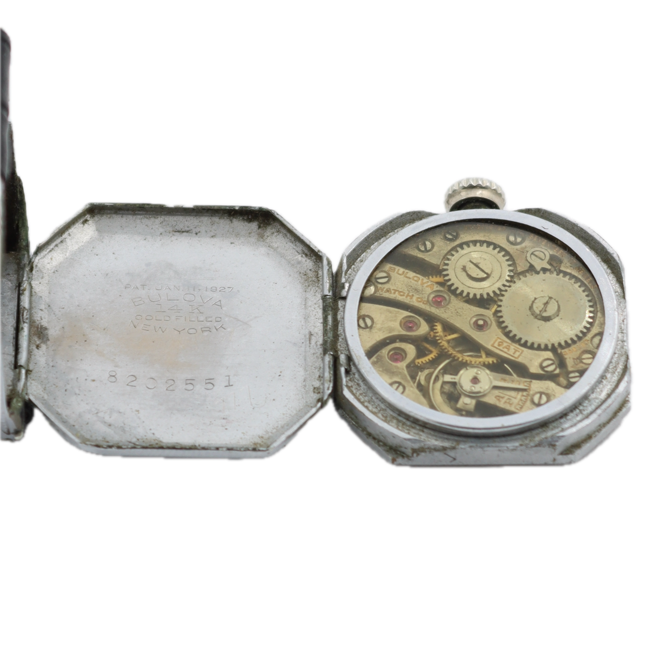 Antique 1928 Bulova Lone Eagle 17 Jewel Men's Mechanical Wristwatch 9AT 14k GF