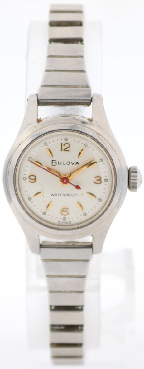 Vintage Bulova 1579 Cocktail Ladies Mechanical Wristwatch 7 BUC Swiss Steel
