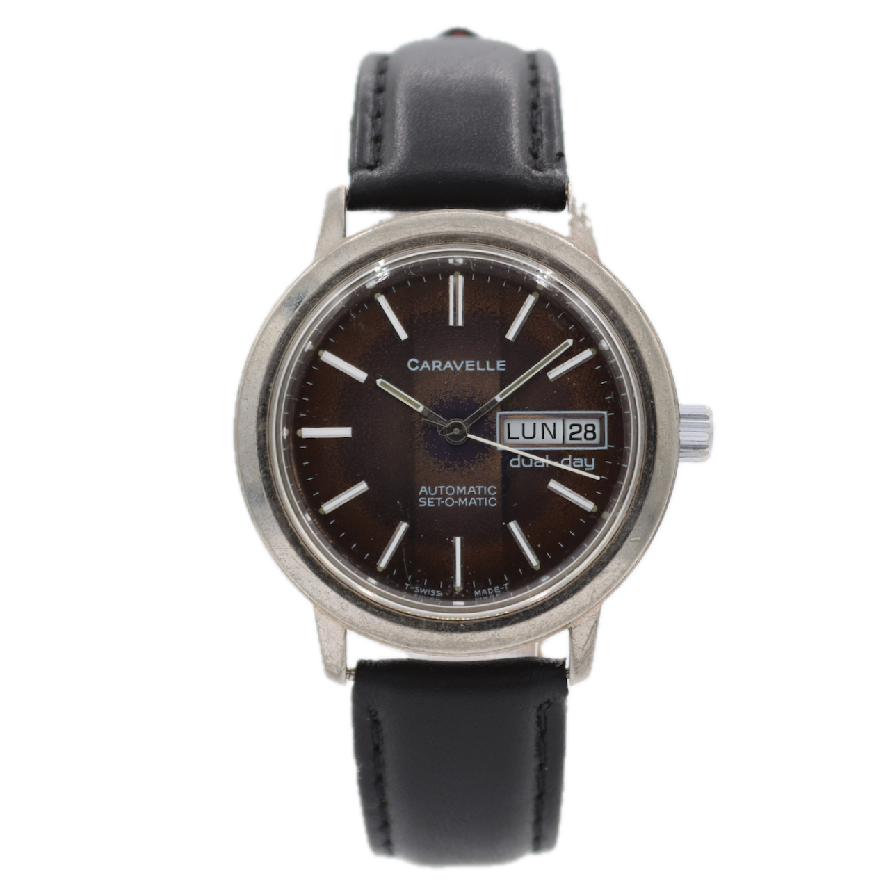 36mm 1978 Caravelle 1133.50 Set-O-matic Men's Wristwatch ETA CD.2879 Gold Tone