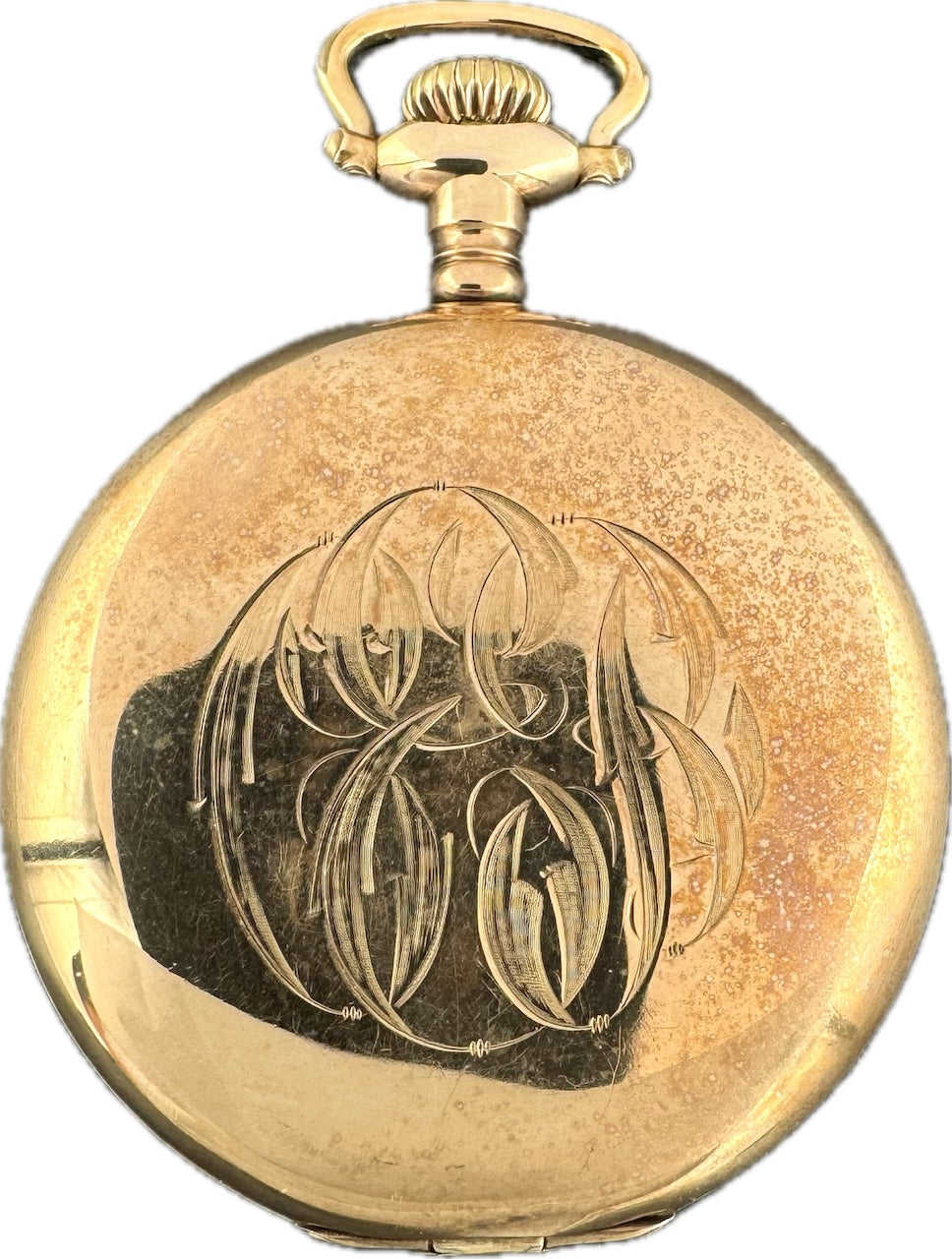 Antique 16S Burlington 3-Finger Bridge Pocket Watch 106 14k GF with Diamond