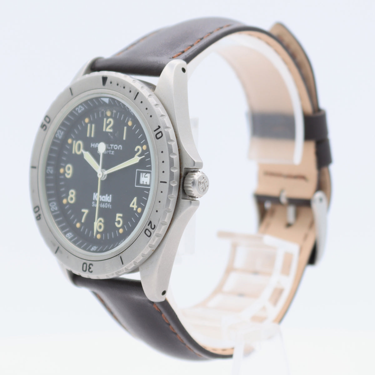 Vintage 40mm Hamilton 9745B Khaki Men's Quartz Wristwatch ETA 955122 USA Steel