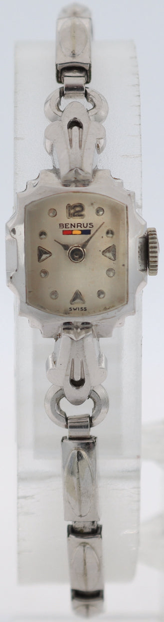 Vintage Benrus Cocktail Ladies Mechanical Wristwatch DZ 20 Swiss 10k White GF
