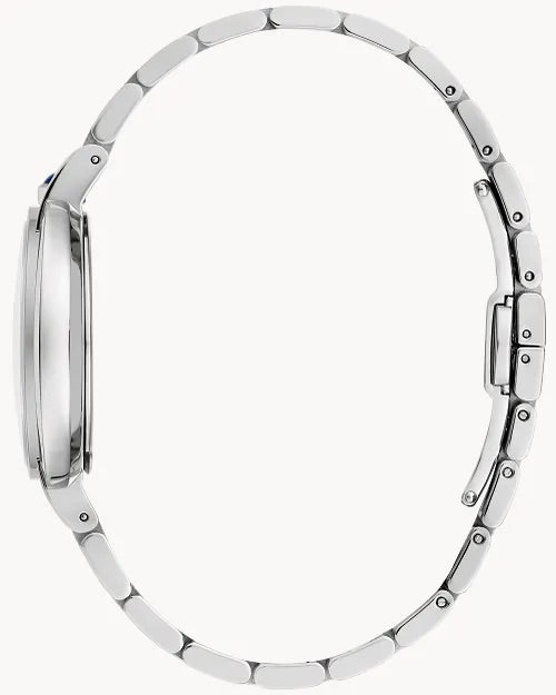 29mm Bulova 96L331 Rubaiyat Salmon Dial Ladies Quartz Wristwatch Steel Roman