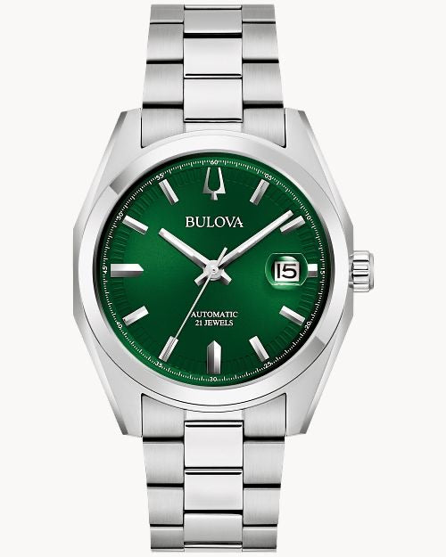 39mm Bulova 96B429 Surveyor Green Men's Automatic Wristwatch Sophisticated